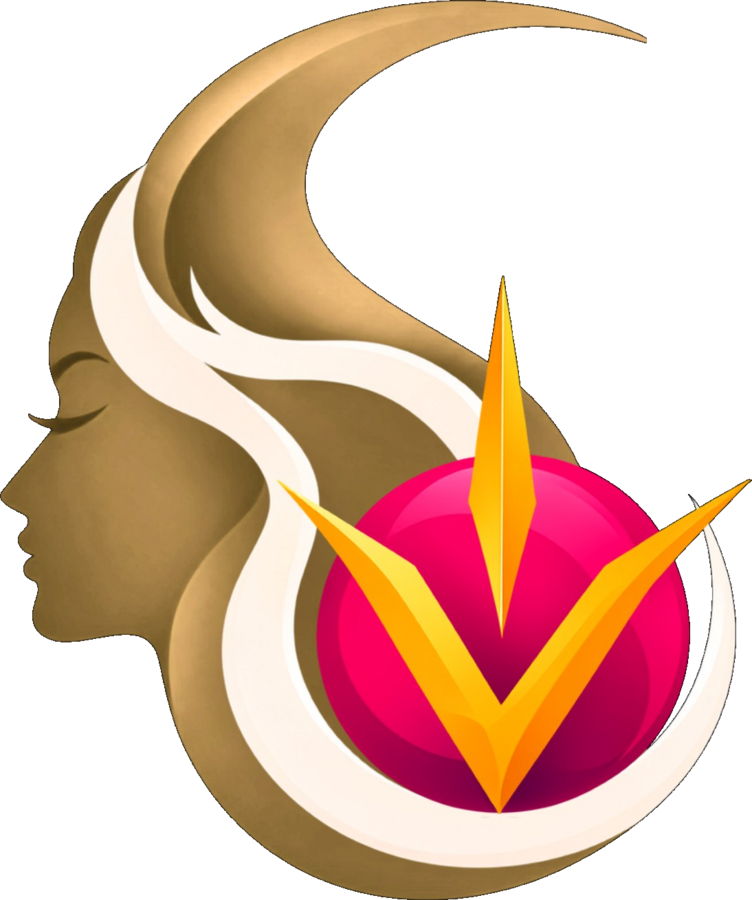 Voleyra’s gold profile and compass logo